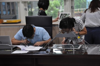 圖3、比較以袖珍及反光鏡觀看像對的立體感差異