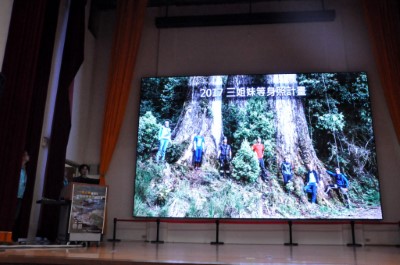 圖18、無人機三維建模成果協助徐嘉君博士分析巨木上附生植物種類與生態棲位